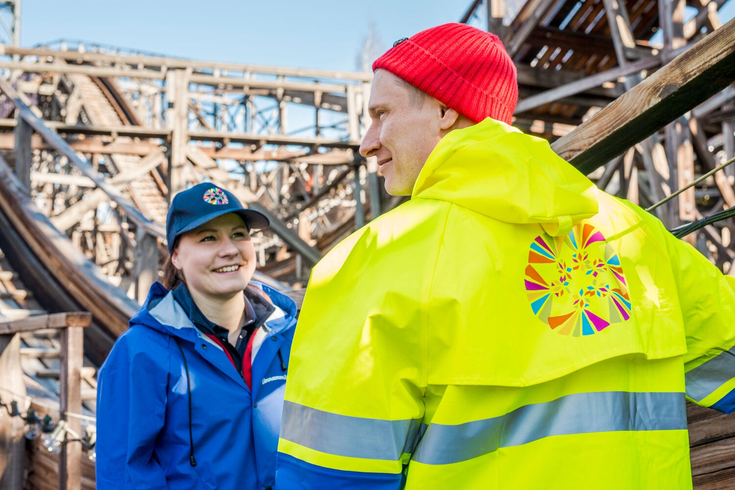 Linnanmäki employees in Lindström workwear