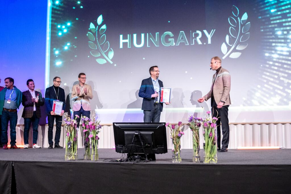 Balázs Piniel and Juha Laurio at the award ceremony.