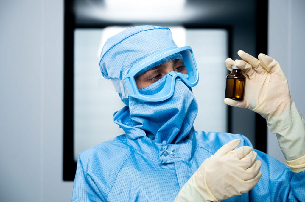 Garments in pharmaceutical cleanrooms