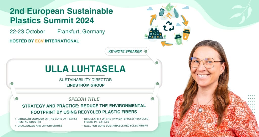 Ulla Luhtasela, speaker on the 2nd European Sustainable Plastics Summit