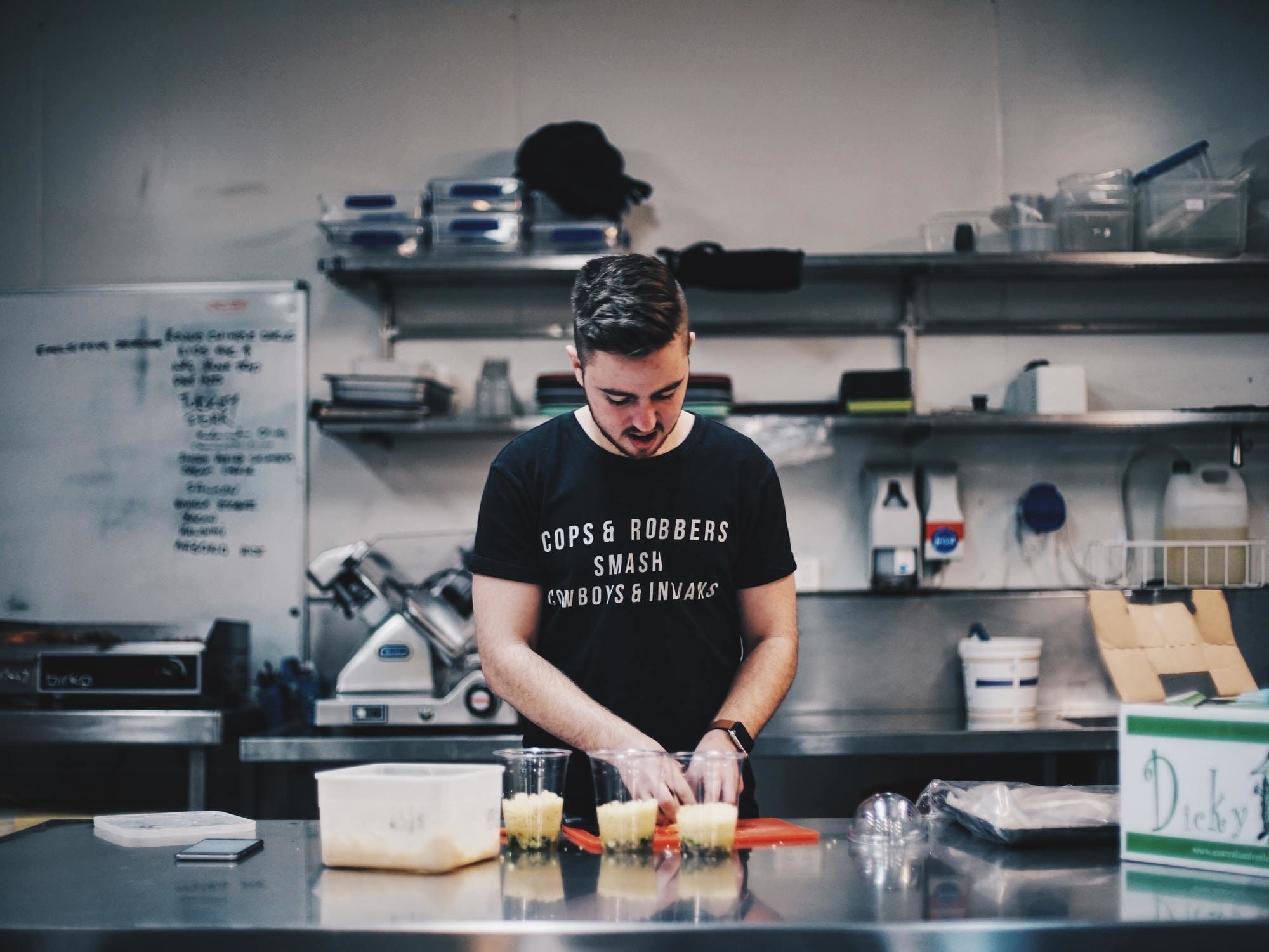 Man preparing food